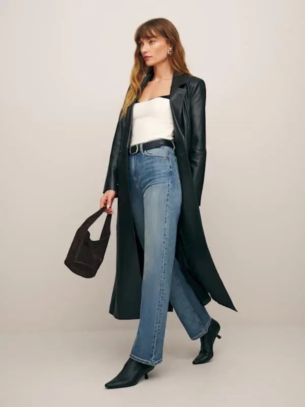 NWOT Reformation Wilder Stretch High Rise Wide Leg Cropped Jeans Merritt Size 26